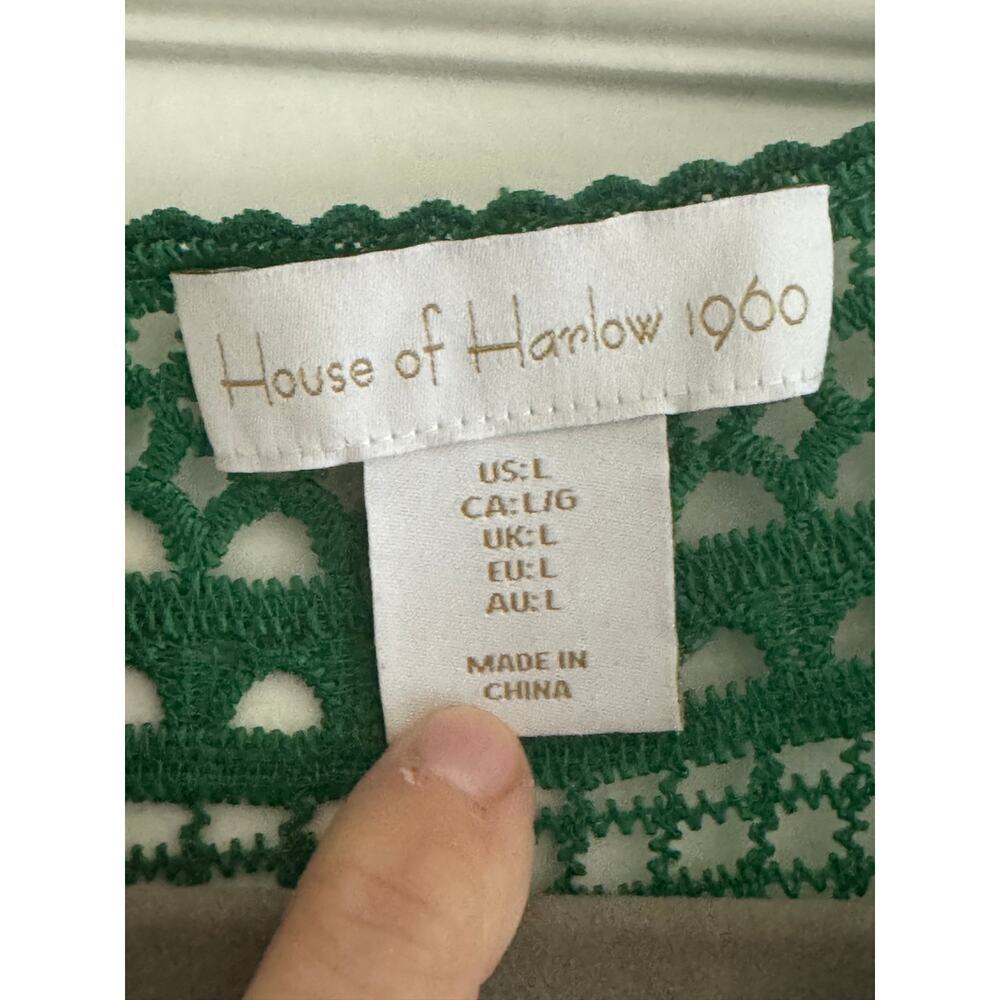House of Harlow 1960 Green Guipure Lace Palace & Palm Maxi Coverup Dress - Picture 2 of 11